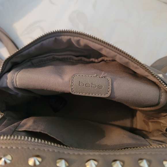 BEBE Backpack 2-in-1 Crossbody with God Studs and Rhinestones with Top Handle - Picture 4 of 4